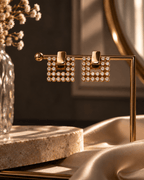 Lume Gold-Tone Crystal Square Stud Earrings