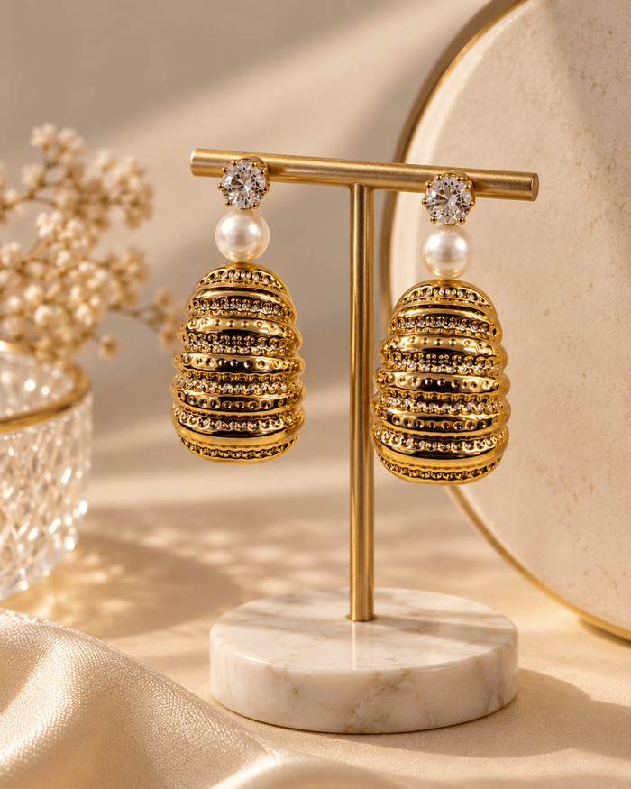 Lumière Gold-Tone Pearl Statement Drop Earrings
