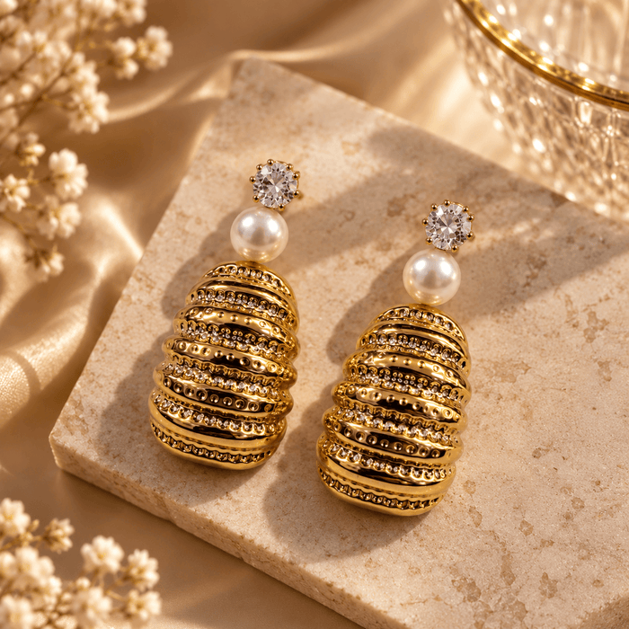 Lumière Gold-Tone Pearl Statement Drop Earrings