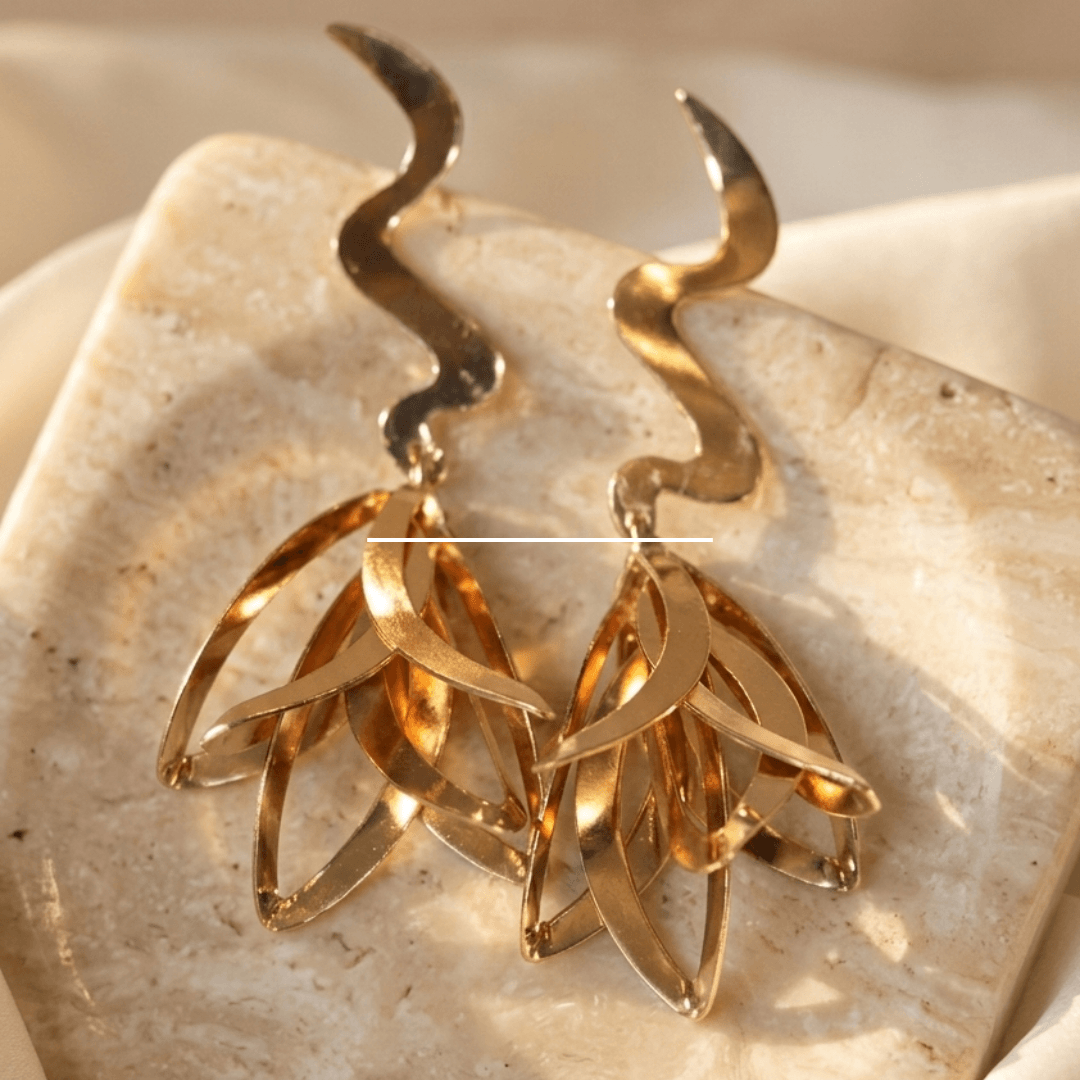 Velora Gold-Tone Leaf Drop Earring