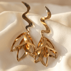 Velora Gold-Tone Leaf Drop Earring
