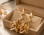 Velora Gold-Tone Leaf Drop Earring