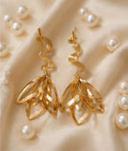 Velora Gold-Tone Leaf Drop Earring